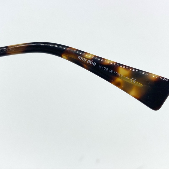 MIU MIU Authentic Scenique Geometric Gradient Gold Tortoise Brown Sunglasses - Picture 8 of 8